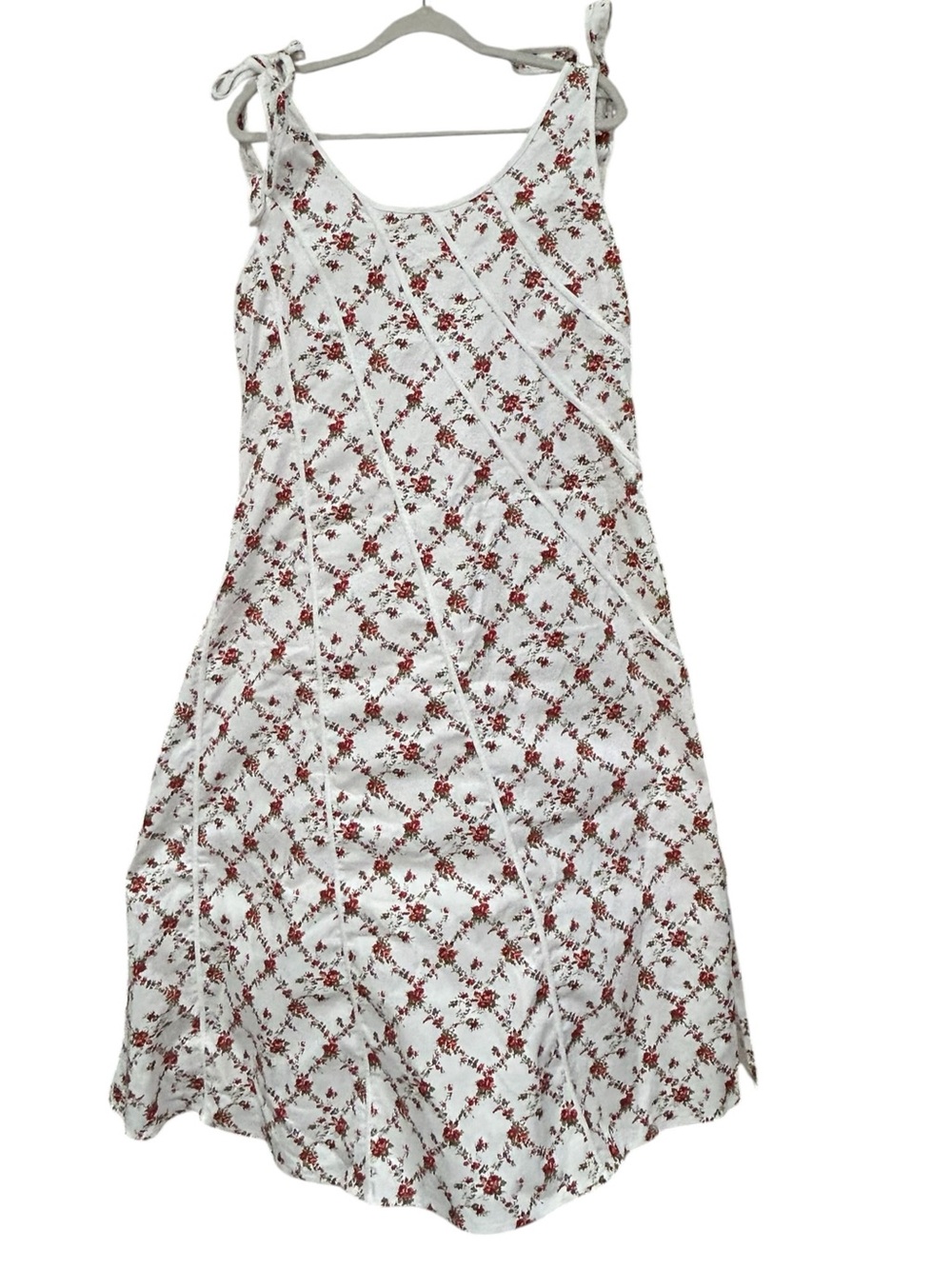 Baltic Born NWT Isla Tank Dress XL Sleeveless Floral Tie-Shoulder Midi Off White - Picture 5 of 16